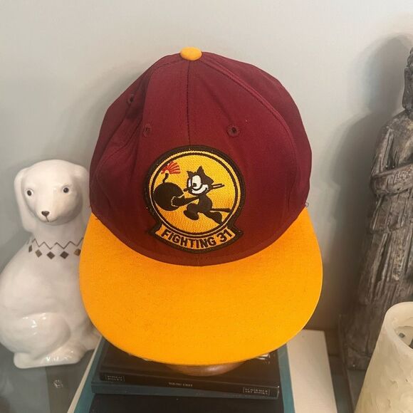KBETHOS vintage Felix Fighting 31 Maroon SnapBack Cap with Yellow Accent - Picture 1 of 4